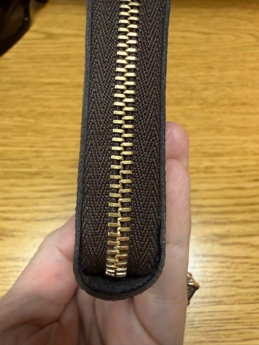Louis Vuitton Black and Gold Monogram Zip Card Wallet - Picture 6 of 9